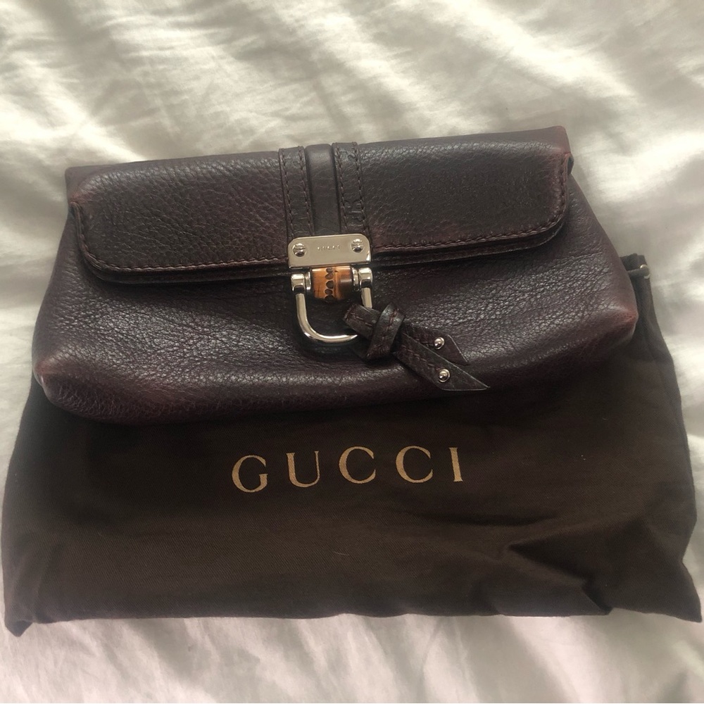 Gucci - maroon leather with bamboo accent - Picture 13 of 13